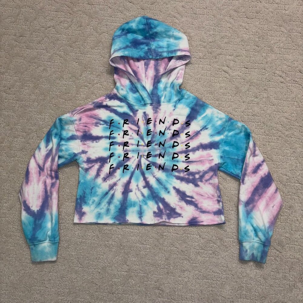 F.R.I.E.N.D.S Tie-Dye Crop Hoodie Small Officially Licensed TV Show Merch
